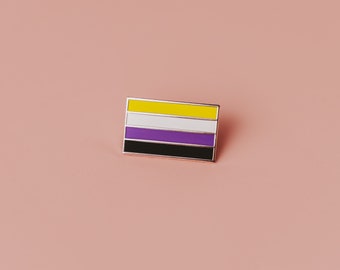 Nonbinary pride flag enamel pin - genderqueer, Androgyny, third gender, transgender, two-spirit, they/them