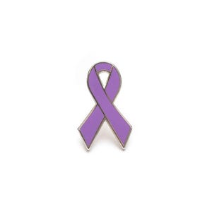 Lavender Awareness Ribbon Pin: Cancer, Epilepsy, Craniosynostosis