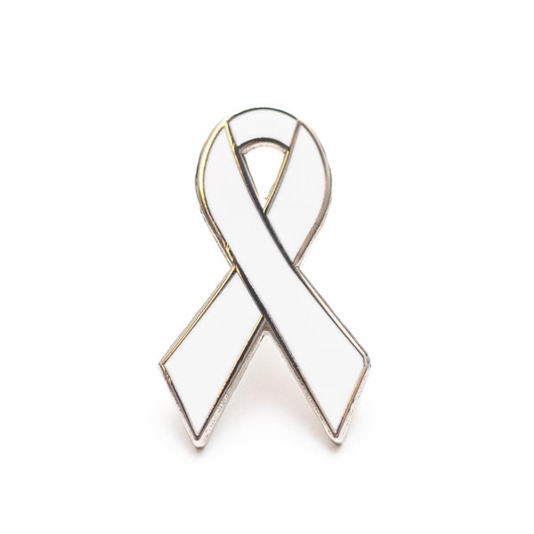 White awareness ribbon - lung cancer, Bone Cancer, Postpartum Depression, Osteoporosis, purity, Emphysema, Lung Disease