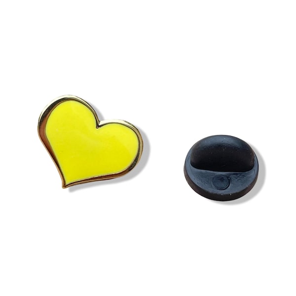 Yellow Heart Enamel Pin - 3/4 inch, kawaii pins, lapel pins