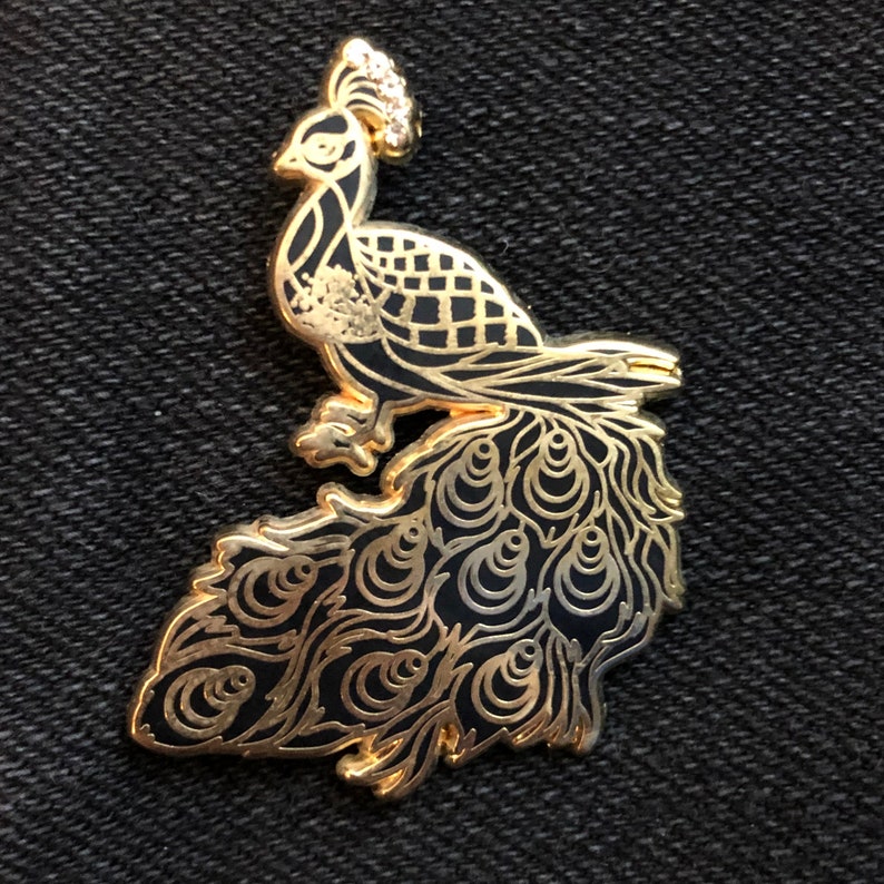peacocks FULL SET of four Peacock pins peacock designs hat pins lapel pins animal pins kawaii peacock pins enamel pins
