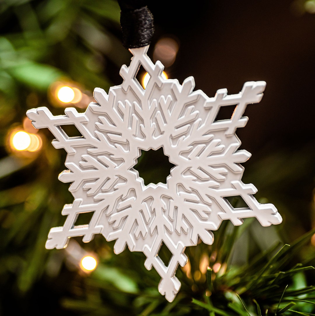 White Metal Snowflake Christmas Ornament, Winter Solstice Gift Etsy