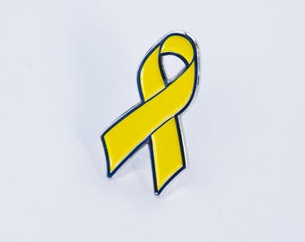 Yellow Ribbon Enamel Pin, Awareness Causes (Endometriosis, Suicide, Cancer)