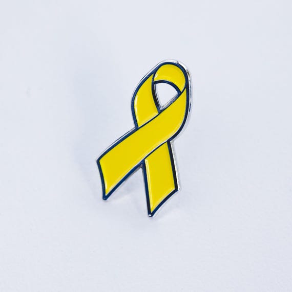 Yellow Ribbon Enamel Pin, Awareness Causes (Endometriosis, Suicide, Cancer)