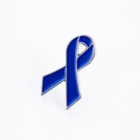 Dark Blue Ribbon Pin