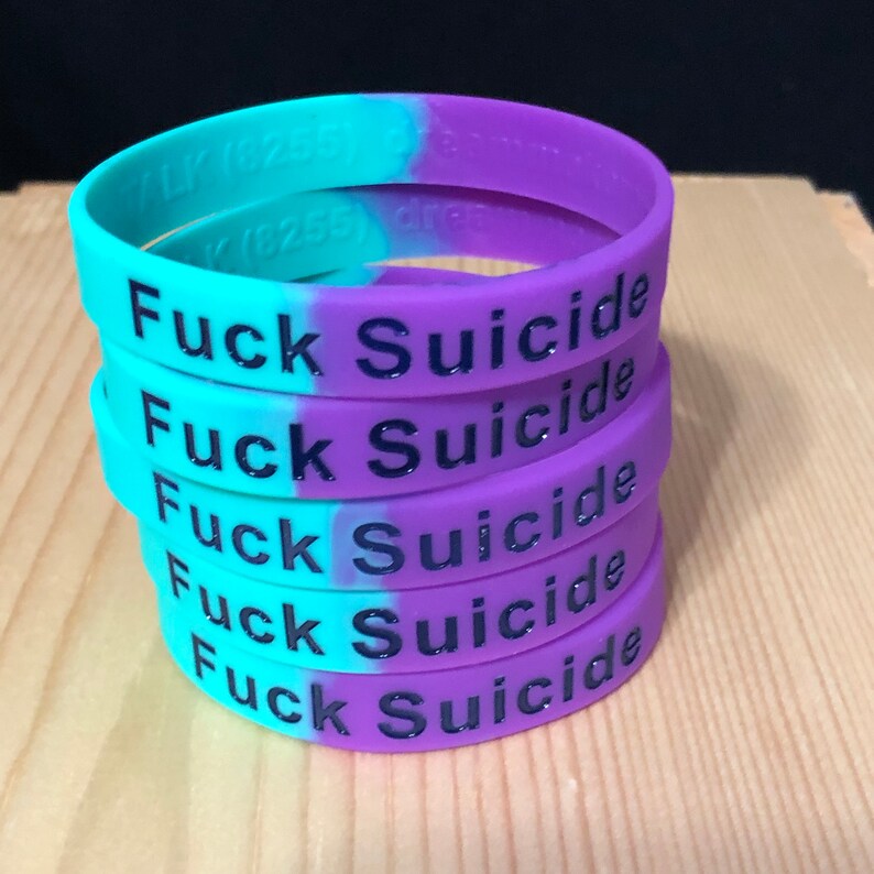 fuck suicide suicide awareness Fuck Suicide color filled silicone wristband bracelet suicide wristband mental health motivation