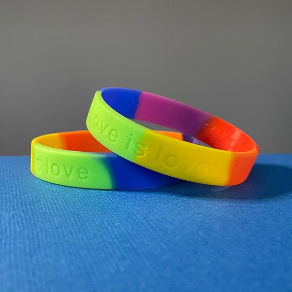 Black Rubber Bands 10 Pcs Rainbow Chain Link Silicone Bracelets