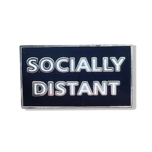 Black Socially Distant enamel pin