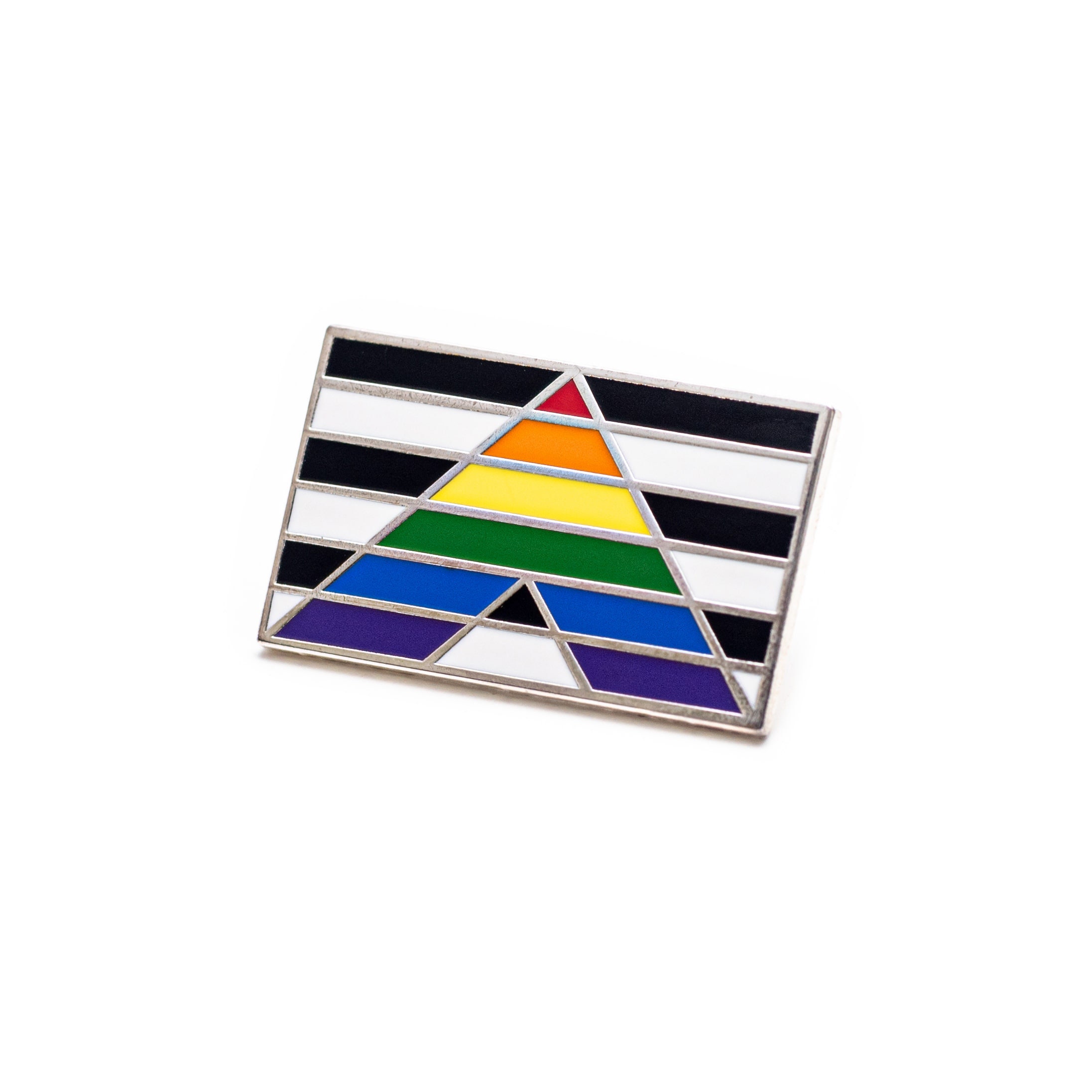 Straight Lgbtq Ally Rainbow Pride Flag Heart Enamel Pin Etsy