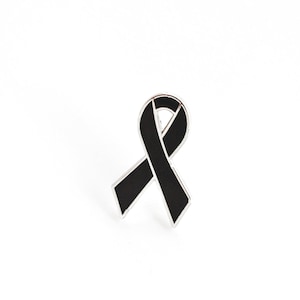 Black awareness ribbon pin V1 - 9/11,Mourning, remembrance, Melanoma, Narcolepsy, Sleep Apnea, Sleep Disorders, lapel pin, cancer