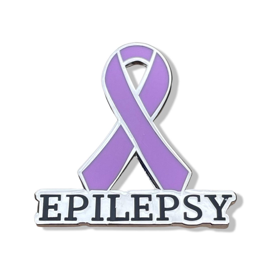 Purple Epilepsy Ribbon Pin - Enamel Support Accessory - Etsy