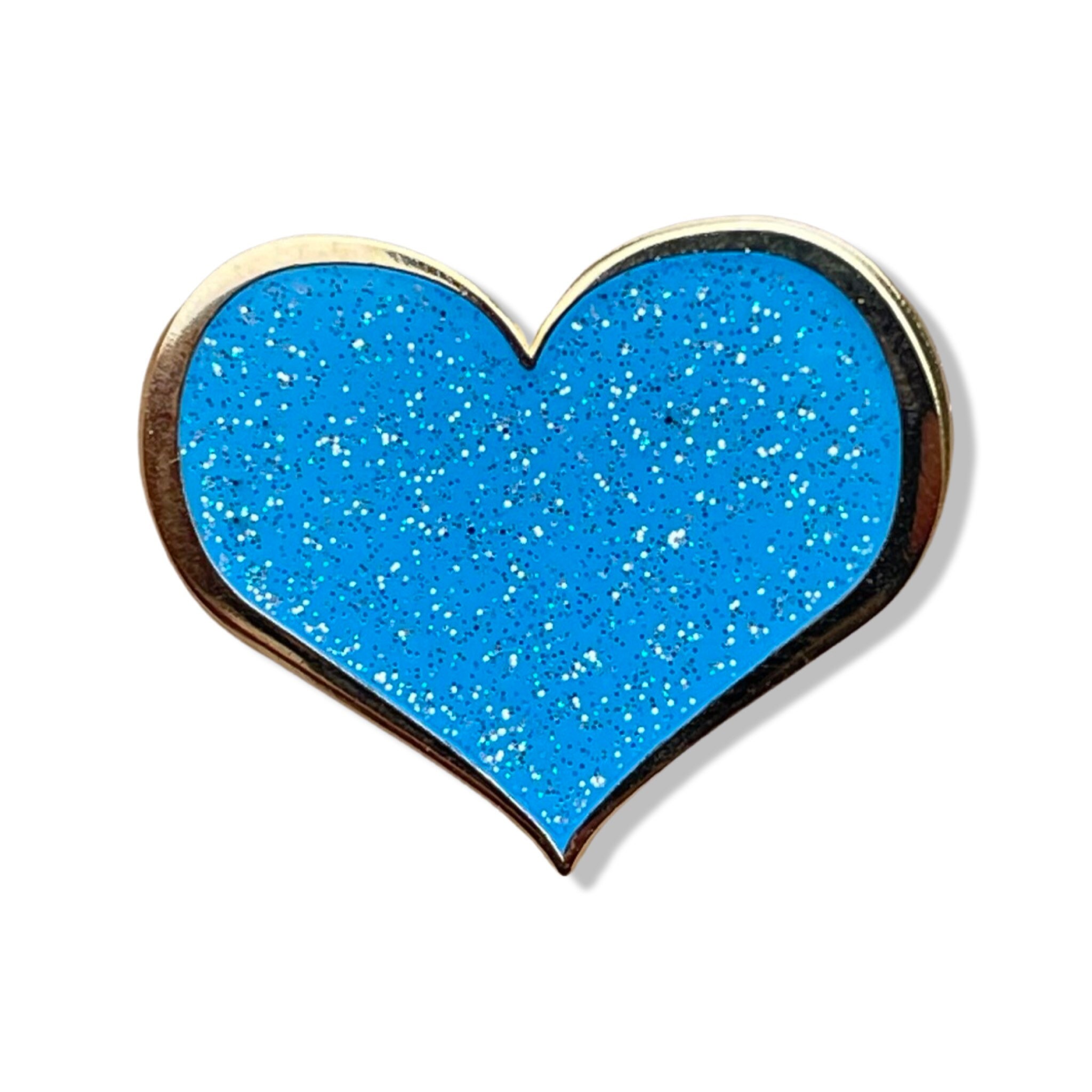 Blue GLITTER Heart Enamel Pin 1 Kawaii Pins Lapel - Etsy