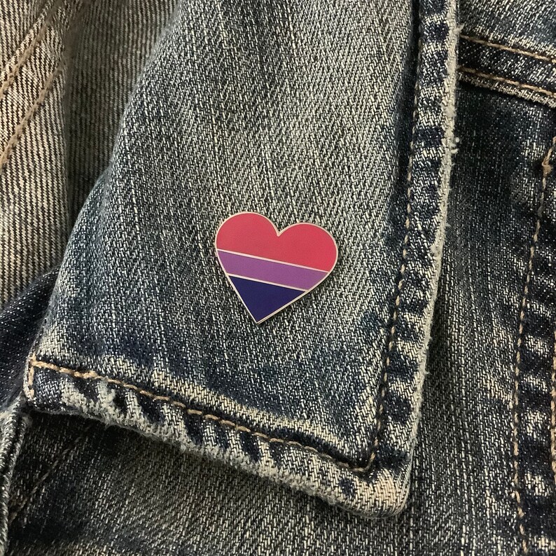 Bisexual Pride Flag Heart Pin Enamel Pins Heart Pins  Etsy-3911