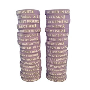 Purple &quot;I wear this for my&quot; wristband ADHD, Alzheimer&#39;s, Crohn&#39;s, Colitis, Cystic Fibrosis, Epilepsy, Fibromyalgia, CRMO, pancreatic cancer