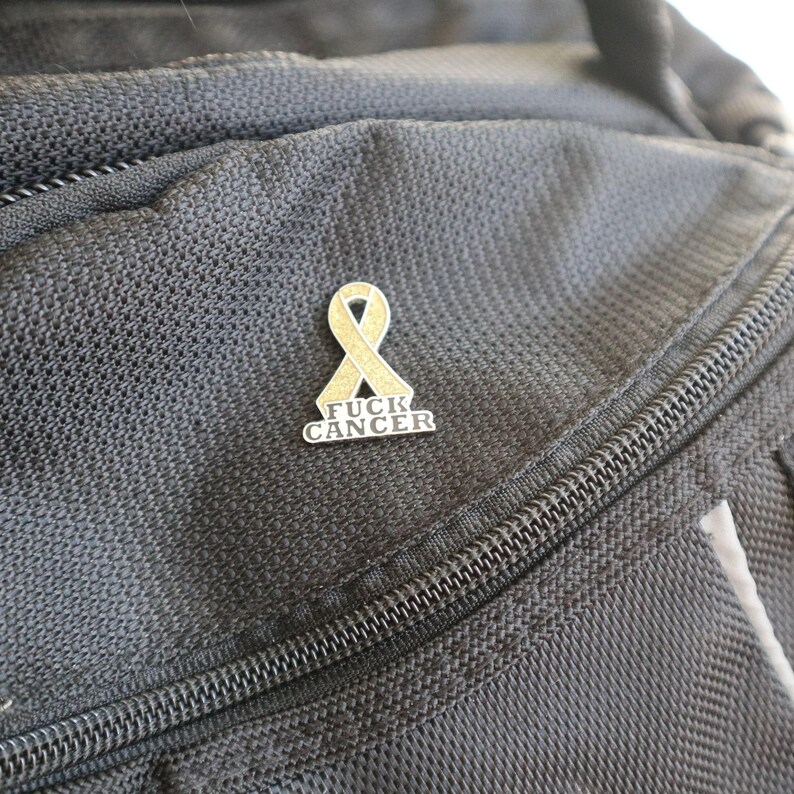 Gold Ribbon Pin, Childhood Cancer Awareness (Enamel Lapel 1") image 6