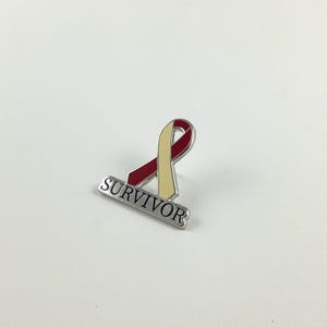 Pin de esmalte con lazo para concientizar sobre el cáncer oral de cabeza y cuello: regalo para sobrevivientes imagen 3