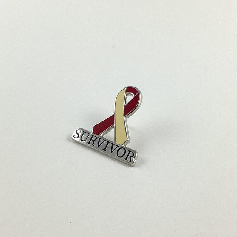 Pin de esmalte con lazo para concientizar sobre el cáncer oral de cabeza y cuello: regalo para sobrevivientes imagen 3