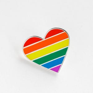 Rainbow Heart Pride Enamel Pin: LGBTQ+ Accessory
