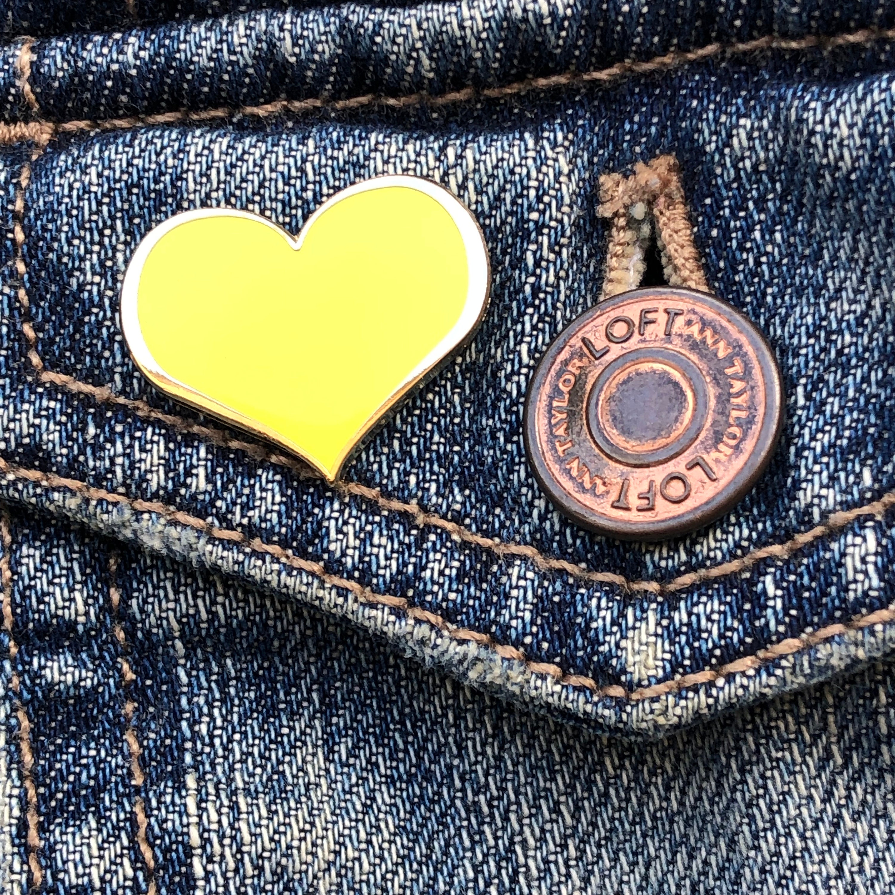 Accessories, Luxary Heart Shaped Iron On Patch Lv Yellow