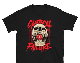 D20 Critical Fail Dice Roll T-Shirt - Dungeons and Dragons, Pathfinder, Tabletop RPG, Dungeon Master T-shirt, D20 shirt