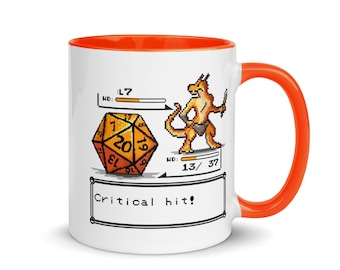 Pixel Monster Kobold Funny DND Gift For DM | Dungeons and Dragons, Pathfinder, Tabletop RPG Accessory | 11 Oz Coffee Mug