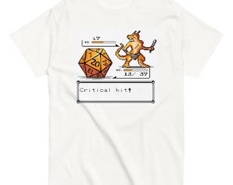 Pixel Monster Kobold Critical Hit Shirt - Short-Sleeve Unisex - Dungeons and Dragons, Pathfinder, Tabletop RPG, Dungeon Master, D20 shirt