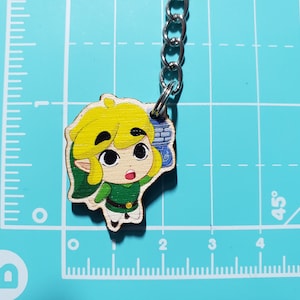 Link Chibi Wooden 1&quot; Cell Phone, Zipper Pull, or DS Charms! Dust Plugs available for iPhone and Android!