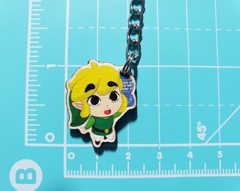 Link Chibi Wooden 1" Cell Phone, Zipper Pull, or DS Charms! Dust Plugs available for iPhone and Android!