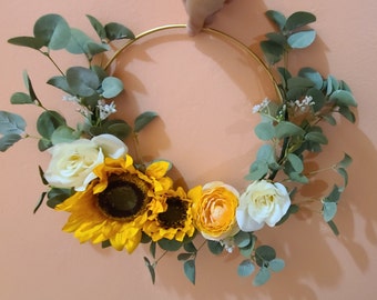 Bridesmaid Floral Hoop- Sunflower