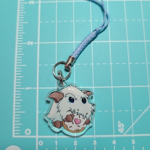 League of Legends Poro Chibi Acrylic 1" Cell Phone, Zipper Pull, or DS Charms! Dust Plugs available for iPhone and Android!