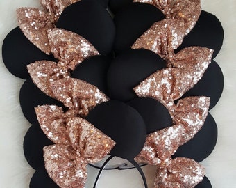Black and Rose gold Disney Ears