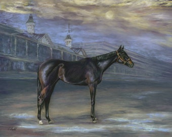 Medina Spirit Kentucky Derby Winner Pastel Painting Champion Race Horse Medina Spirit