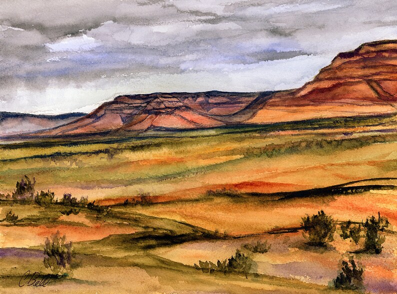 Original Watercolor Utah Painting, Utah Plein Air Painting, Kanab Utah
