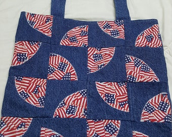 July 4th Bowtie Denim Tote Bag