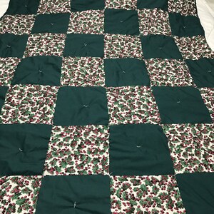 Holly and Green Holiday Blanket