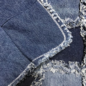 Shades of Blue Rag Blanket With Denim Lining - Etsy