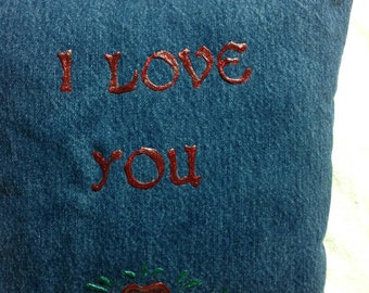 I Love You  / Be Mine Handpainted Throw Pillow Set
