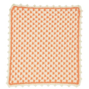 Coral, Light Coral, and White Afghan Blanket