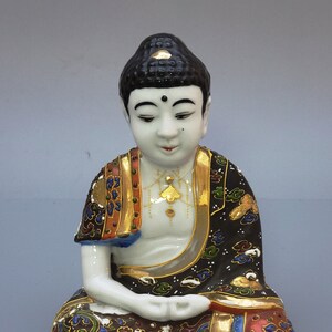Vintage Satsuma Japanese/asian Buddha Porcelain Figurine Ca - Etsy