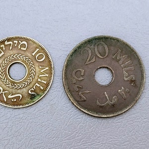 British Mandate in Eretz Israel (Palestine) coins - 20 mil 1927, 10 mil 1940