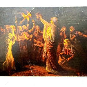 Antica cartolina della serie "Sacra Scrittura" dell'Antico Testamento - Giuditta che mostra la testa di Oloferne di Rob Leinweber