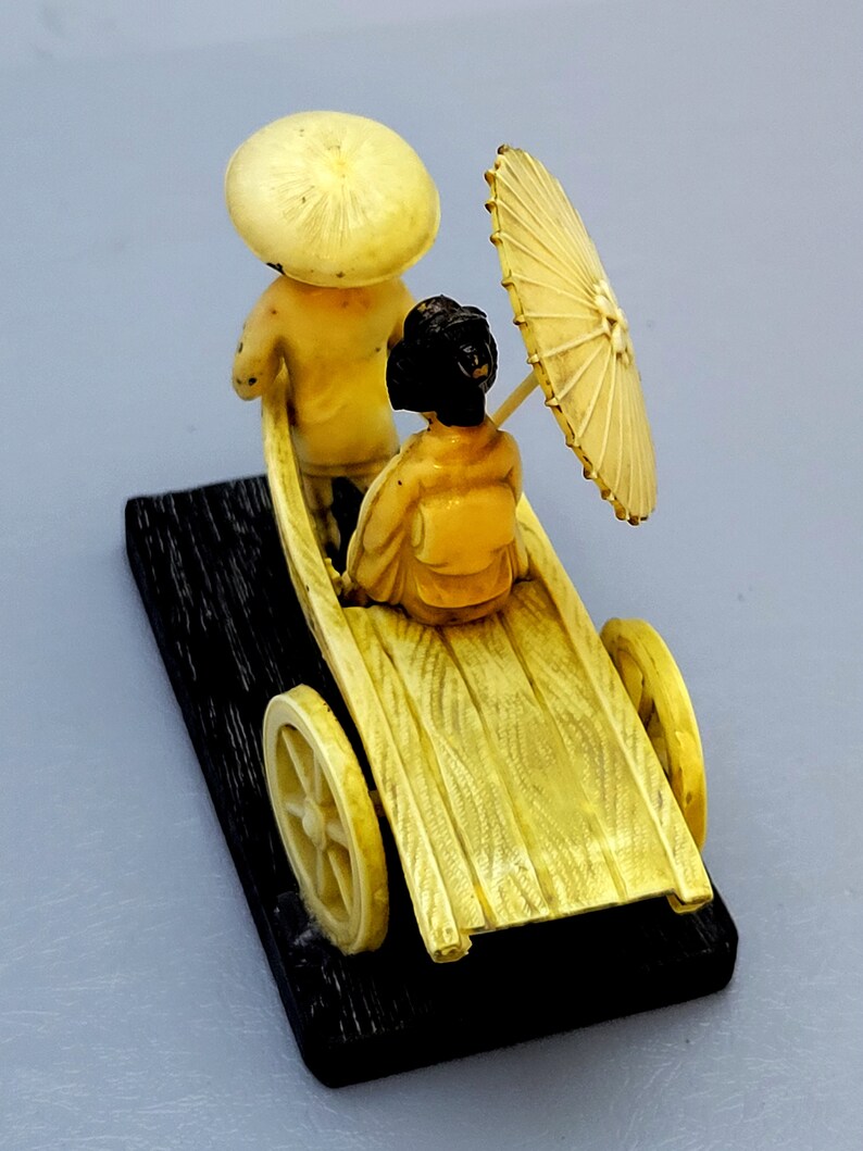 Vintage Japanese Celluloid Miniature Figurine of a Rickshaw Etsy