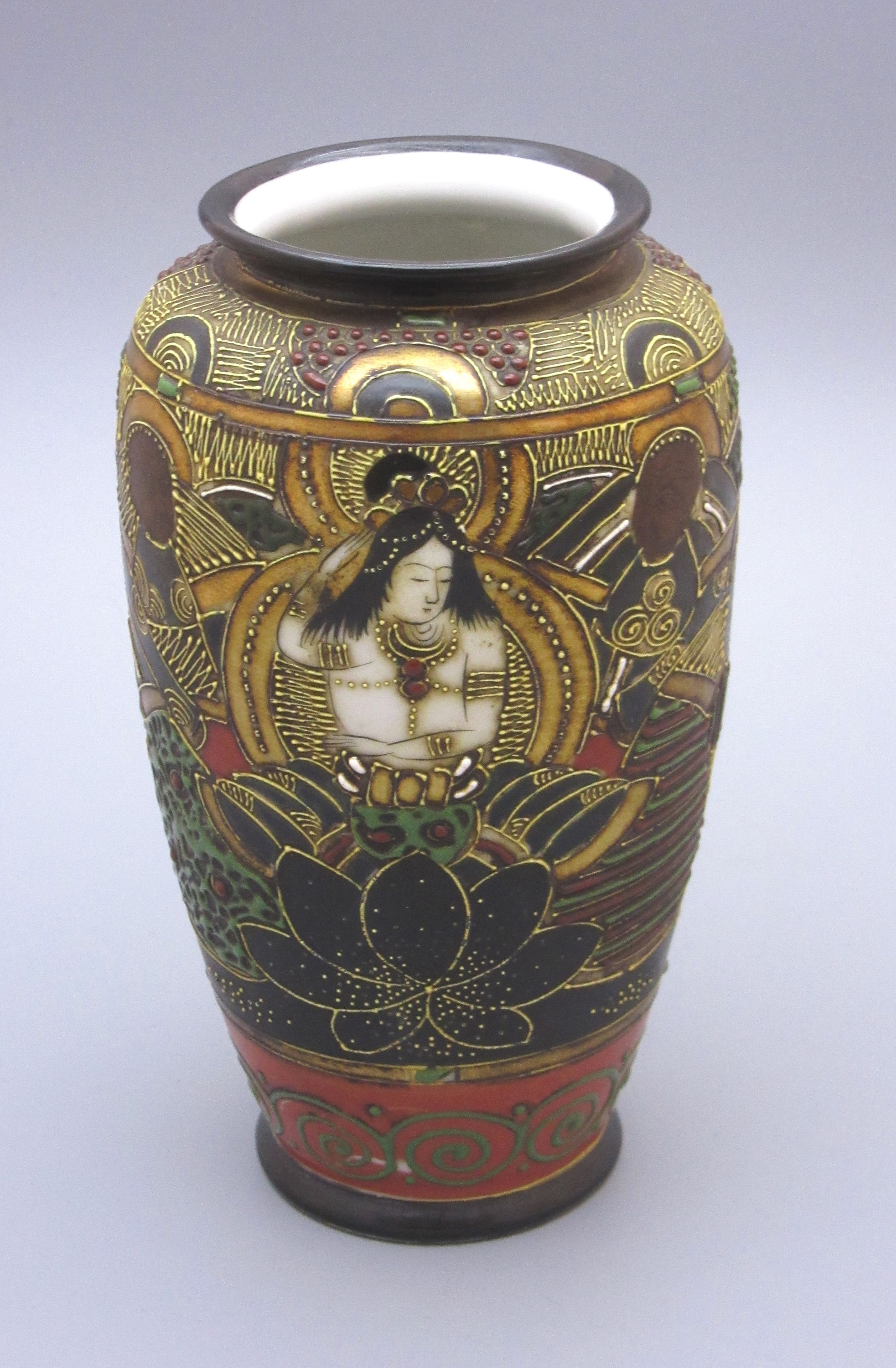 Vintage Japanese Satsuma Porcelain Vase. 1960th Beautiful Etsy