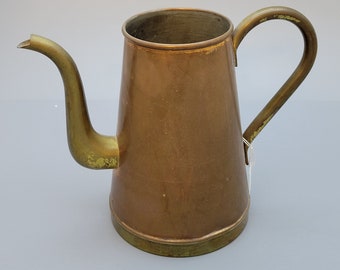 Antique Belgian copper coffee pot with nice patina. marked