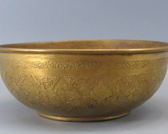 Old Persian Brass Bowl, made from brass, used for  "Tihur Kala" bathing ceremony (bridal cleansing)