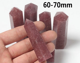 Strawberry Quartz Tower Point Wand Natuurlijke Aardbei Crystal Obelisk Hexagonal Healing Crystal