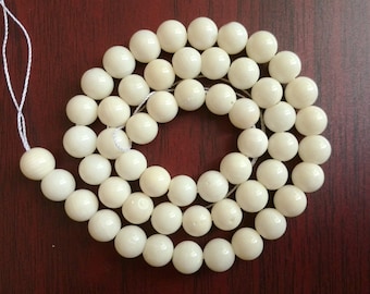 Ronda Blanco Coral Abalorios Crema Coral Beatds, Coral Seed Abalorios 4mm 6mm 8mm 10 mm Opcional 15" Full Strand C035