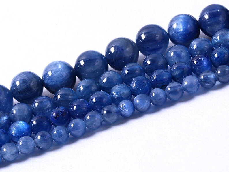 Grade AAAA Natural Kyanite Beads Round Blue Quartz Beads Roundness 4mm 6mm 8mm Bead 15 Full Strand Jewelry Gemstone Beads Wholesale B027
