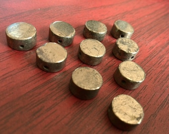 10 Pcs 8mm Iron Pyrite Round Beads Fool's Gold Spacer Beads Center Drilled Beads