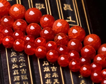 Gebarsten Agate Kralen gebarsten rode agaat kralen gepolijste agaat gelucht losse kralen grootte 6mm 8mm 10mm 12mm Optionele C056